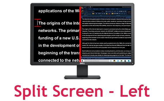 Split screen left view