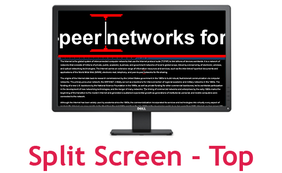 Split screen top view