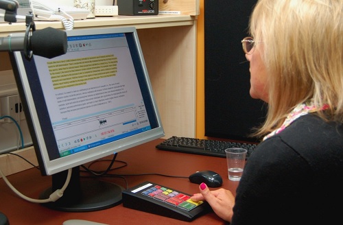 Open University Reader narrating a DAISY book with publisher
