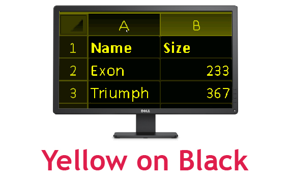 Yellow on Black